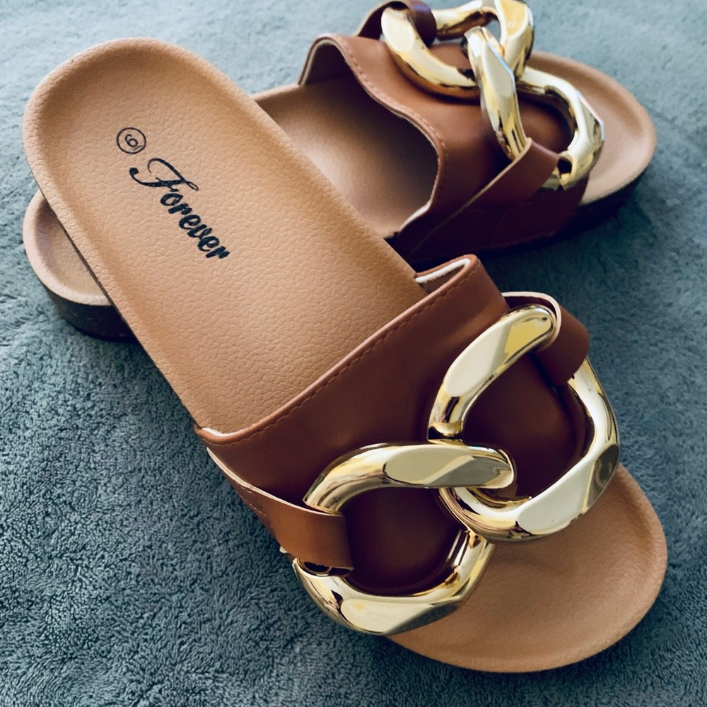 Gold Chunky Sandals